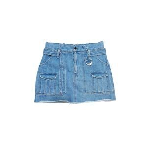 Frame Dana Denim Paper Bag Belted Mini Skirt Sz 27